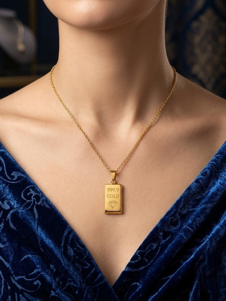 Bar Pendant Stainless Steel Necklace