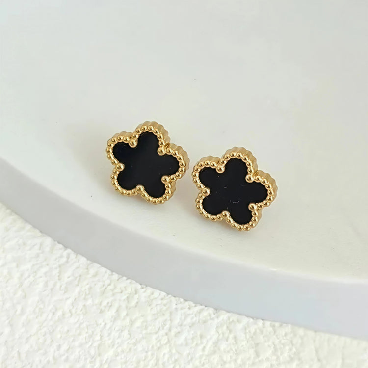 Van Cleef Stainless Steel Stud Earrings