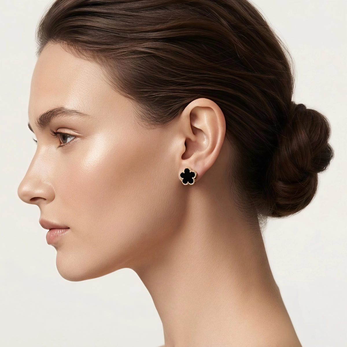 Van Cleef Stainless Steel Stud Earrings