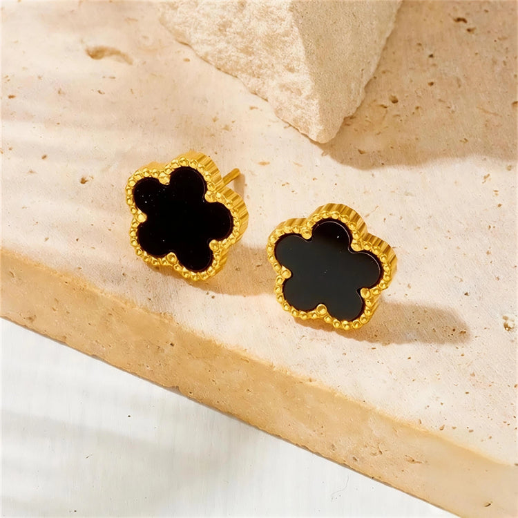 Van Cleef Stainless Steel Stud Earrings