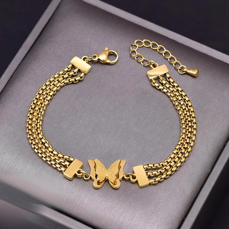 Butterfly Chain Stainless Steel Bracelet