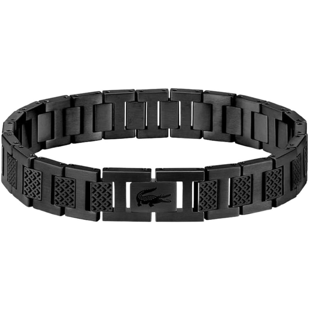 Black Lacoste Stainless Steel Men Bracelet