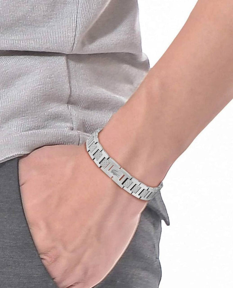 Silver Lacoste Stainless Steel Men Bracelet