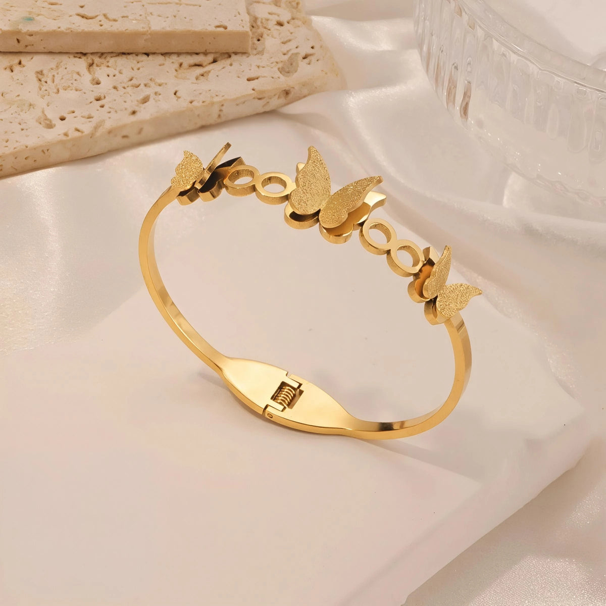 Golden Butterfly Stainless Steel Bangle