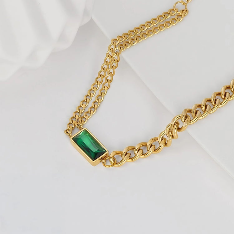 Green Stone Stainless Steel Bracelet