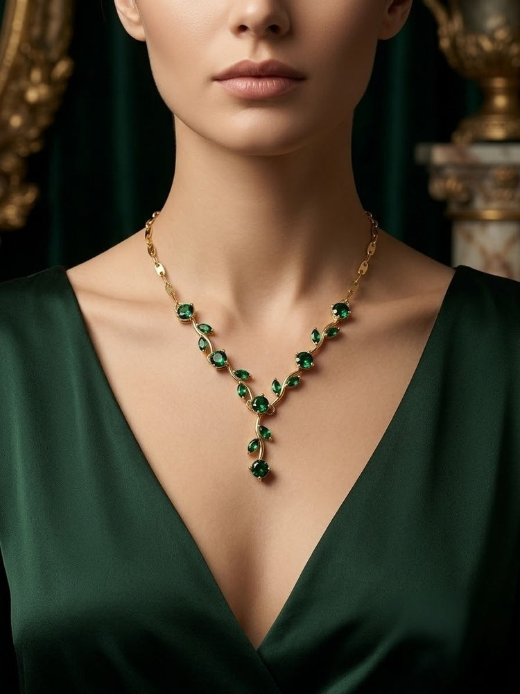 Green Vine Stainless Steel Necklace