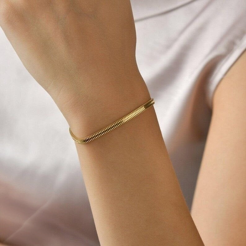 Herringbone Stainless Steel Bracelet