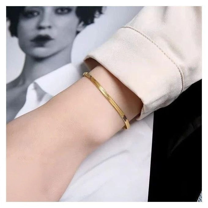 Herringbone Stainless Steel Bracelet