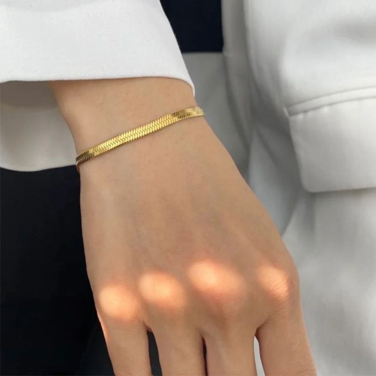 Herringbone Stainless Steel Bracelet