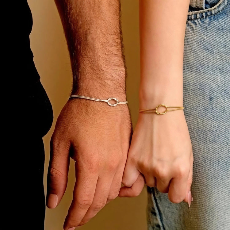 Couple Knot Stainless Steel Bracelet Set