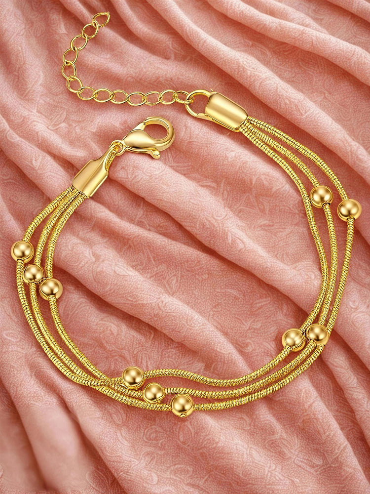 Layered Bead Stainless Steel Bracelet