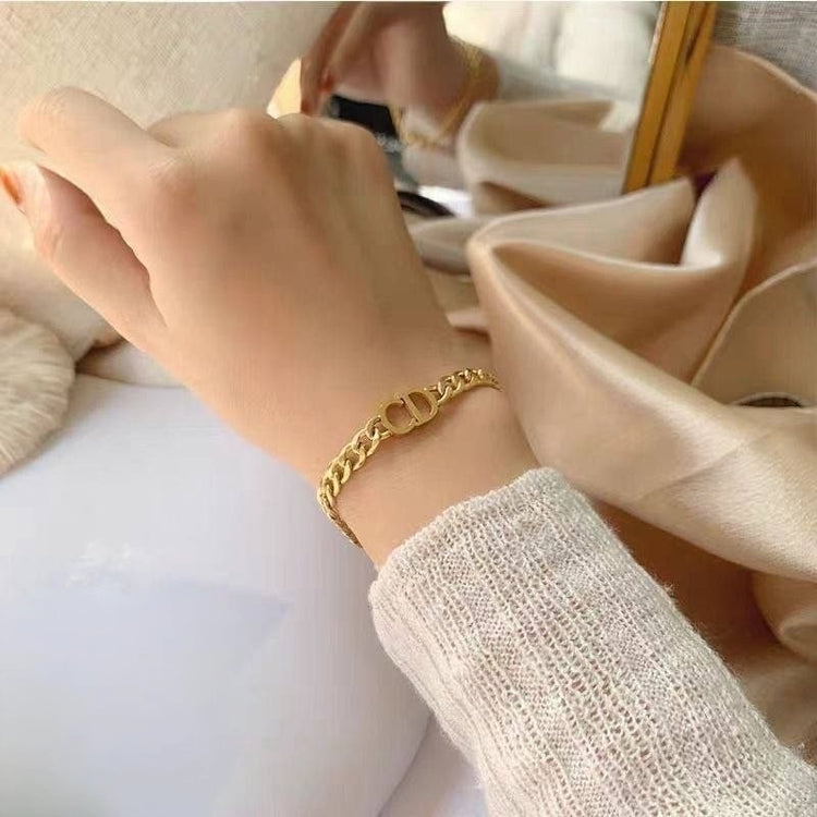 Interlocking Letters Stainless Steel Bracelet