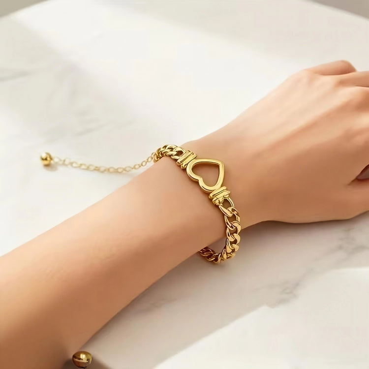 Open Heart Stainless Steel Bracelet