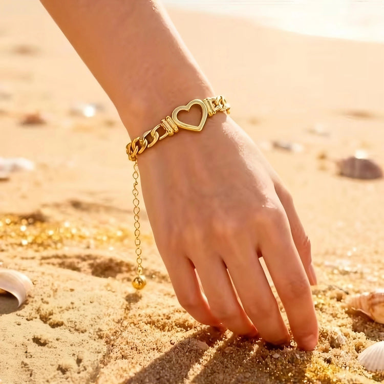 Open Heart Stainless Steel Bracelet
