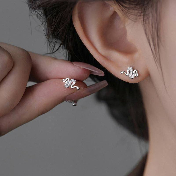 Silver Pave Snake Zircon Stone Stainless Steel Piercing