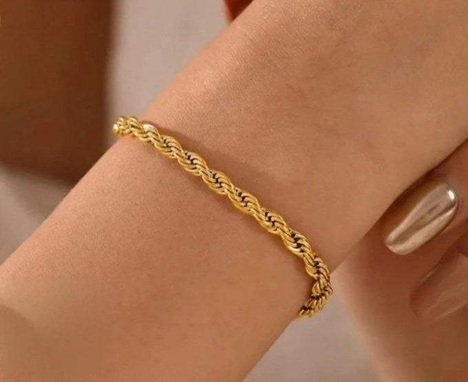 Twisted Rope Stainless Steel Bracelet