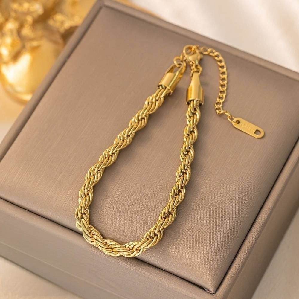 Twisted Rope Stainless Steel Bracelet