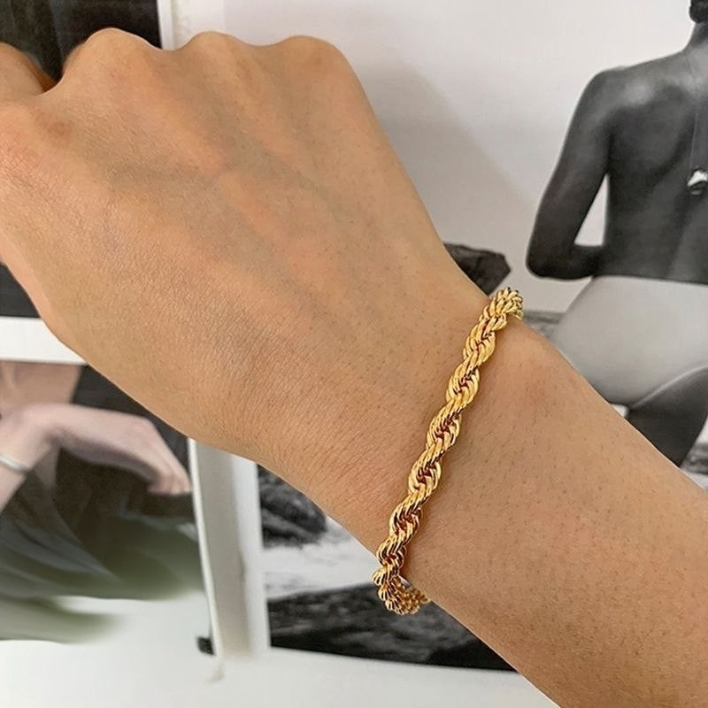 Twisted Rope Stainless Steel Bracelet