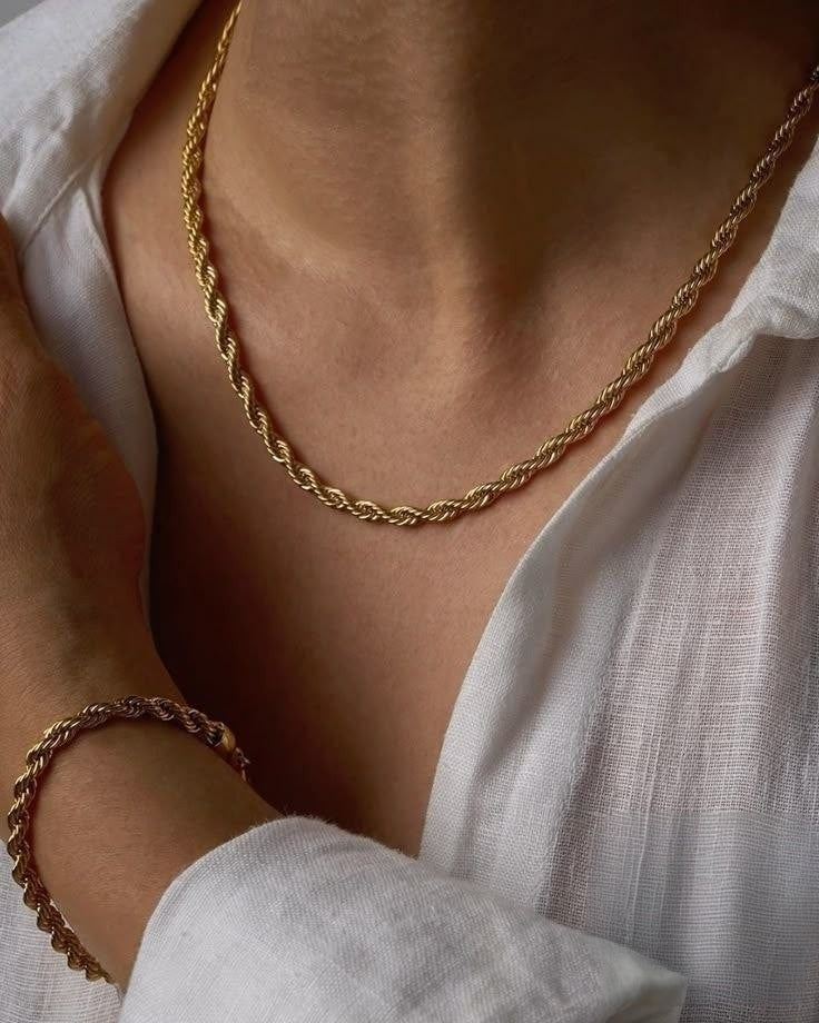 Twisted Rope Stainless Steel Necklace