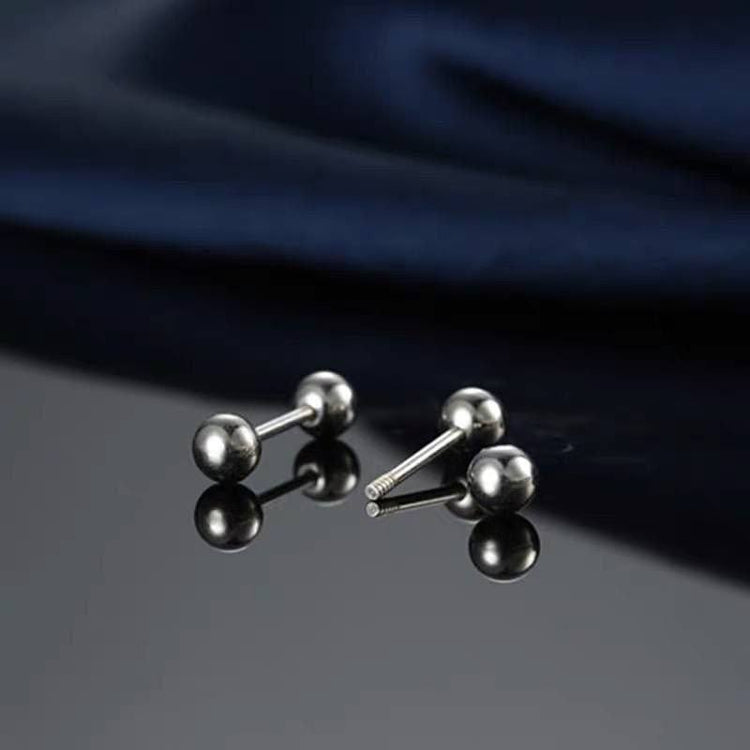 Silver Straight Double Ball Stainless Steel Piercing