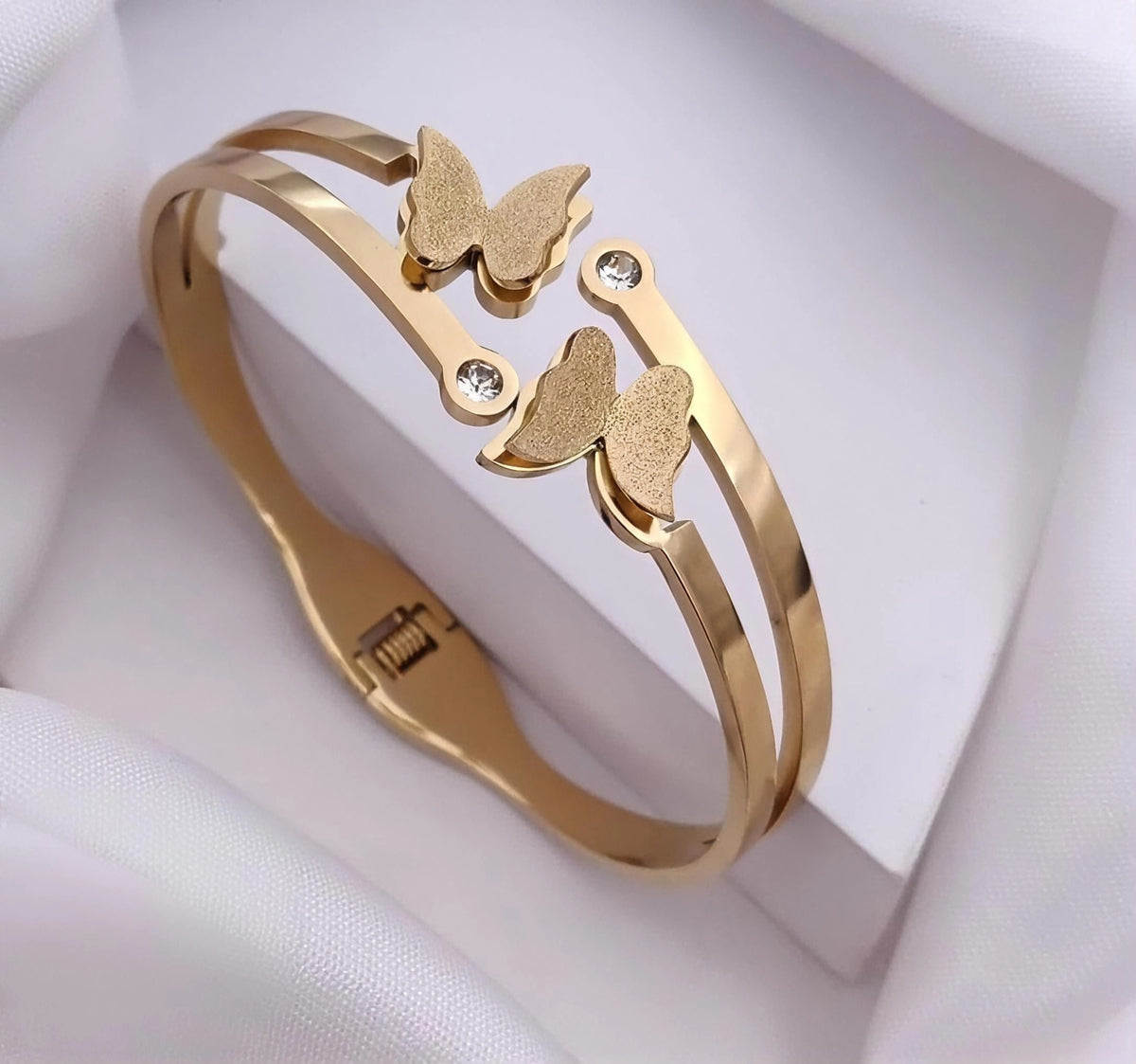 Twin Butterfly Stainless Steel Bangle