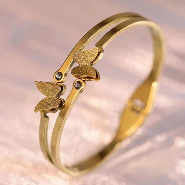 Twin Butterfly Stainless Steel Bangle