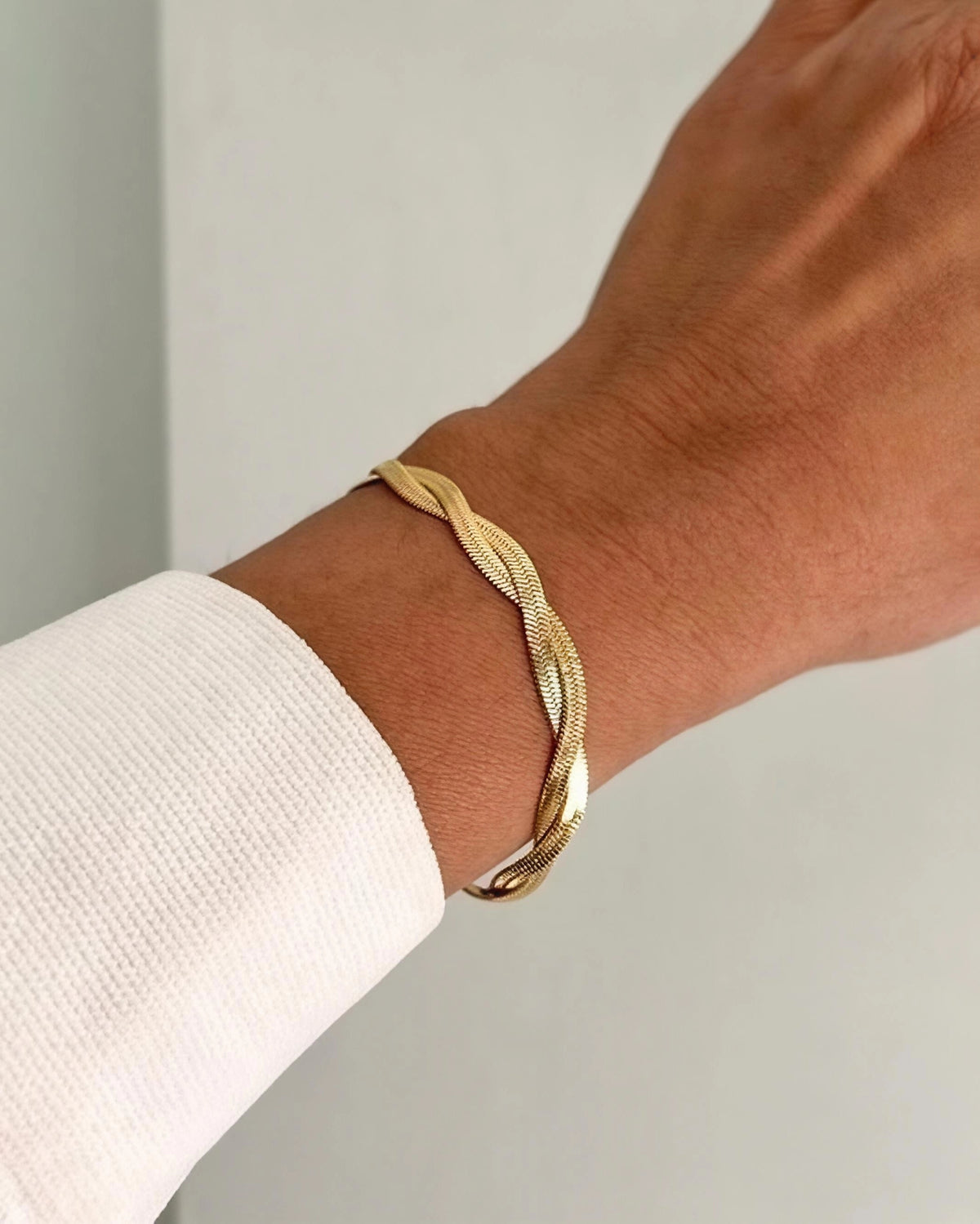 Twisted Herringbone Stainless Steel Bracelet