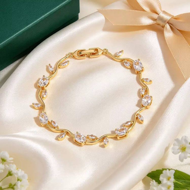 Vine Zircon Stone Stainless Steel Bracelet