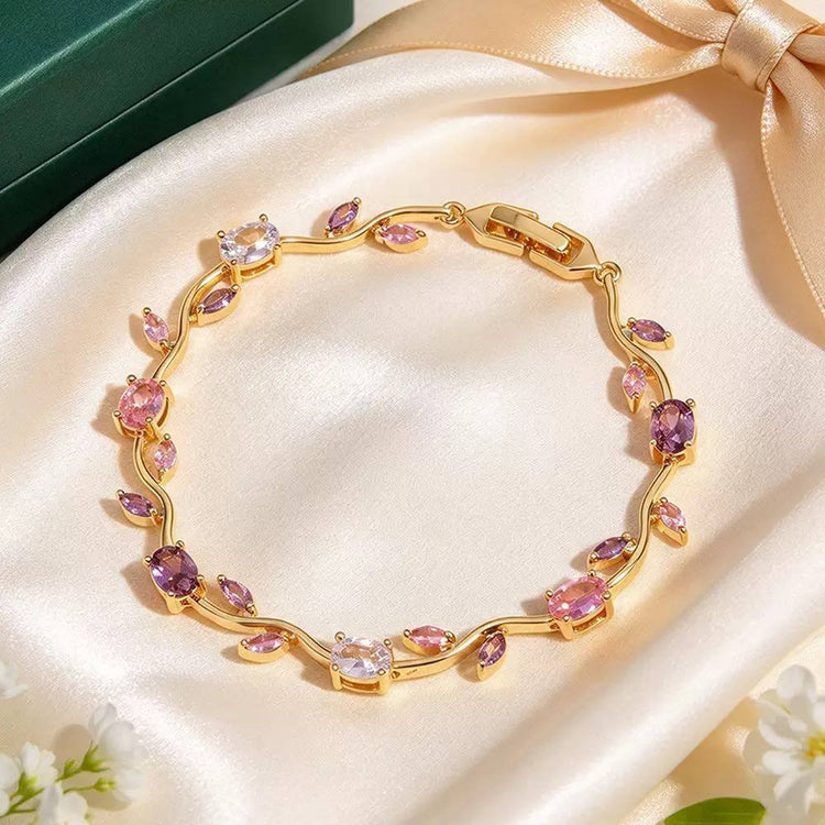 Vine Zircon Stone Stainless Steel Bracelet