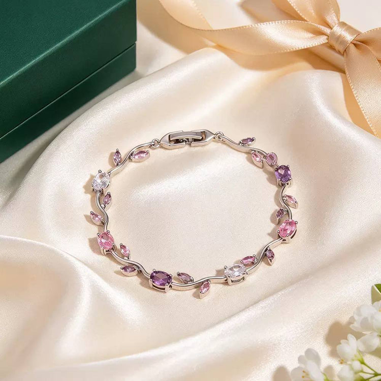 Vine Zircon Stone Stainless Steel Bracelet