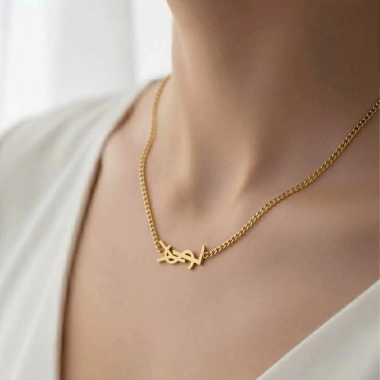 Yves Saint Laurent - YSL Stainless Steel Gold Plated Necklace