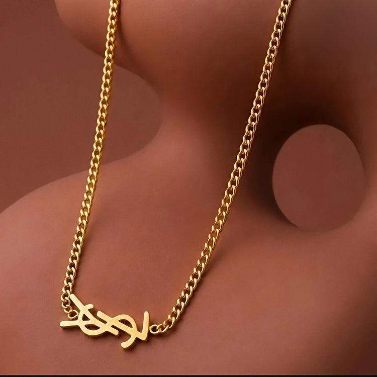 Yves Saint Laurent - YSL Stainless Steel Gold Plated Necklace